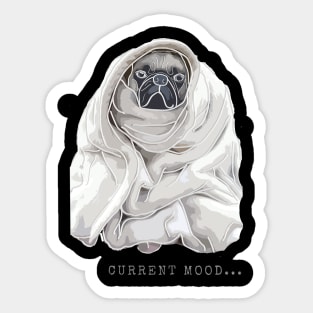 Pug in a Blanket Sticker